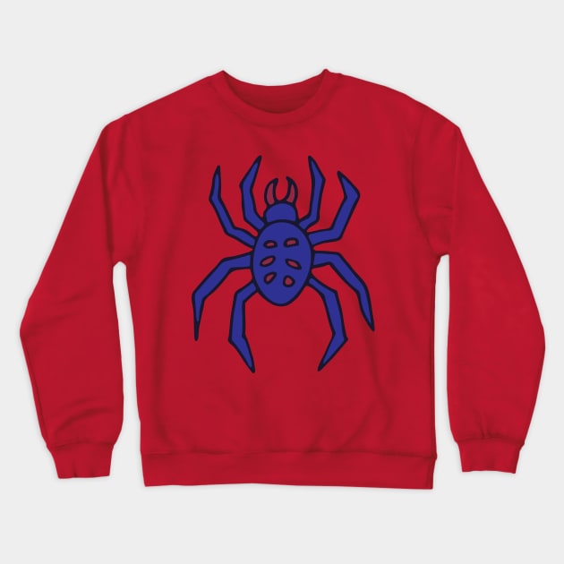 CREEPY POISONOUS SPIDER Purple Blue Red from my Cabinet of Curiosities - UnBlink Studio by Jackie Tahara Crewneck Sweatshirt by UnBlink Studio by Jackie Tahara